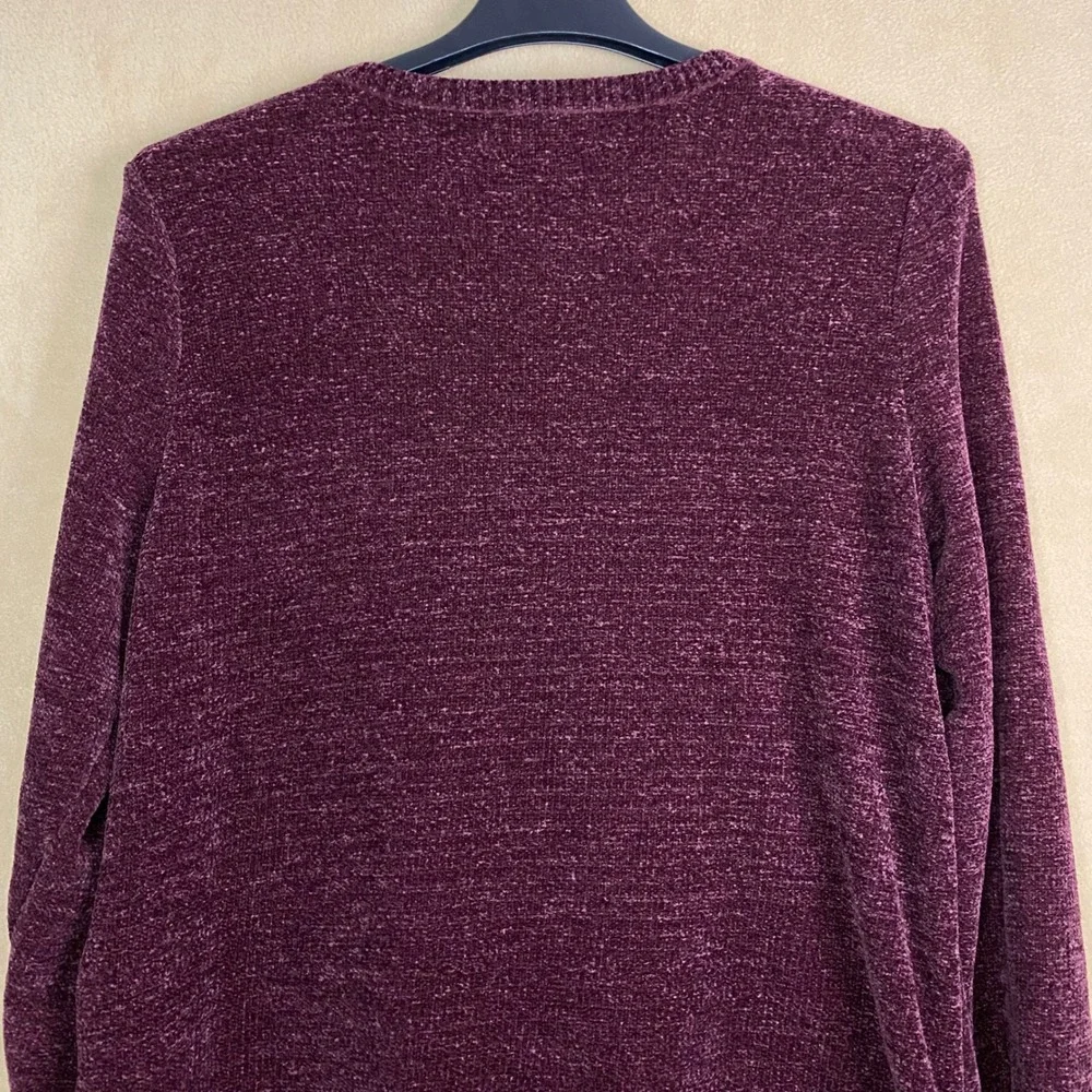 Apt 9 Womens V Neck Long Sleeve Tunic Sweater Casual Plus Size XXL Burgundy‎ EUC